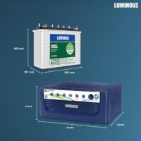 Luminous Eco Volt + 1050 with Shakti Charge SC18060 150Ah Tall Tubular Battery (White and Blue) - Image 4
